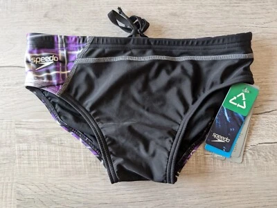 Speedo Laser Sticks Powerflex Eco Swim Brief Mens Size 30 Low Drag Profile Lined - Image 1 of 4