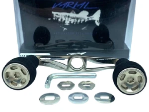 Manico variabile DRT 95mm con manopole slim EVA mulinello baitcasting argento usato personalizzato - Foto 1 di 8