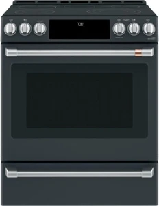 GE Cafe CES700P3MD1 30" Matte Black Slide-In Electric Smart Range - Picture 1 of 9