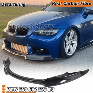 For BMW 3Series E92 E93 M3 2008-13 REAL Carbon Front Bumper Lip Spoiler Splitter - Picture 1 of 15