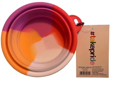 Tazón y clip de silicona plegable TakePride Pride para mascotas 24 fl oz/3 tazas. 6 pulgadas de diámetro Foto 1 de 4