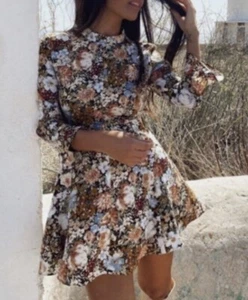 Zara Blogger Favorite Printed Floral Mini Dress 8378/340 Size M - Picture 1 of 9