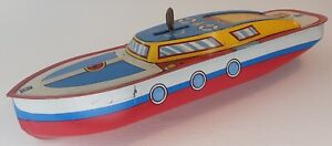 Ohio Art Tin Lithography Wind Up Toy Boat