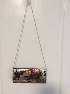 CELEBRITY MAGAZINE COVERED CLUTCH BAG W/ Strap*Cute* - Picture 1 of 5