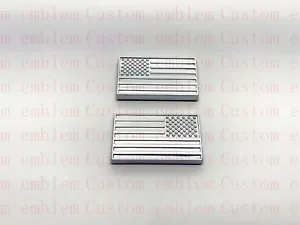 Flag Emblem Fit Jeep Grand Cherokee L front right passenger door Silver - Foto 1 di 4