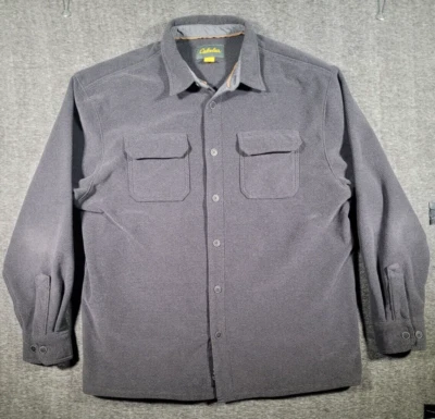 Cabelas Shirt Mens Size XL Heavy Weight Shacket Long Sleeve Gray Pockets - Image 1 of 4