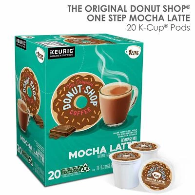 The Original Donut Shop Mocha Latte Coffee 20 to 160 K cup Pods Pick Any Size  - Image 1 of 4