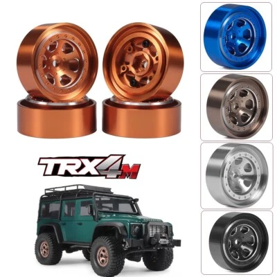 4PCS CNC Beadlock Wheel Rims for 1/18 RC Crawler TRX4-M FCX24 SCX24 AX24 Upgrade - Image 1 of 4