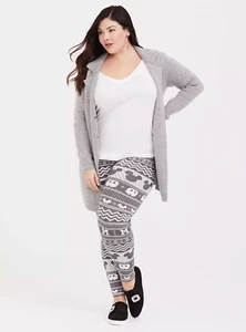NWT Torrid Women's 6 / 6XL Gray Disney Mickey 90th Anniversary Fair Isle Legging - Picture 1 of 9