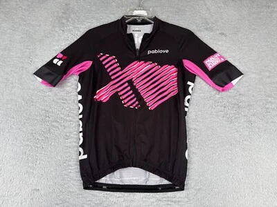 Capo Cycling Jersey Men Small Black Pink pablove Polyester Full Zip Pockets - Image 1 of 4