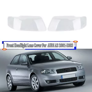 Front Left Right Headlight Headlamp Clear Lens Cover For Audi A3 2001 2002 2003 - Picture 1 of 8