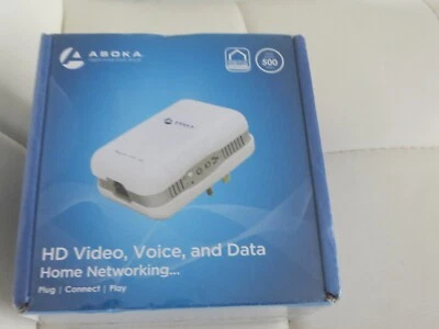 Asoka PL9671-A2 PlugLink-ETH-500 Mbps HomePlug Powerline Ethernet Adapter New - Image 1 of 4