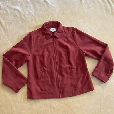 Chaqueta Studio Works Vermilion Naranja Imitación Gamuza Cremallera Completa Para Mujer Pequeña 12P Foto 1 de 4