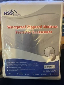 Waterproof Full Mattress Protector Cover, Encased Zippered Fit - Picture 1 of 5