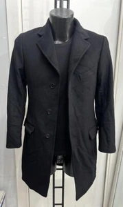 PIENZA Cappotto in misto cachemire usato uomo man Tg 44 nero XYM435L - Picture 1 of 9