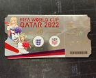 Déesse FIFA Coupe du Monde Qatar 2022 carte billet feuille argent Angleterre vs USA rare