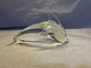 Italienischer Vintage Murano Klarglas Delfin signiert Zanetti L. 10 cm lang - Bild 1 von 8