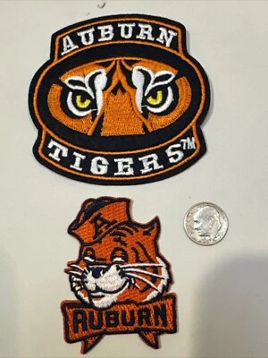 (2) Auburn Tigers "War Eagle" Vintage Embroidered Iron On Patches Patch Lot - Изображение 1 из 2