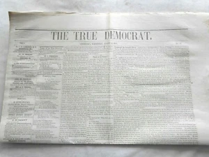 1846 LEWISTOWN PENNSYLVANIA Zeitung - DER WAHRE DEMOKRAT - Bild 1 von 10