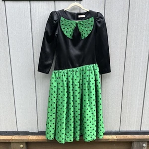 Yuki Torii Dress Woman’s Size S Green Black Polka Dort Zip Back Vintage - Bild 1 von 24