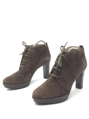 Unisa Botines Con Tacón De Cuero Marrón Para Mujer T.39 US.7 UK.5,5 - Imagen 1 de 4
