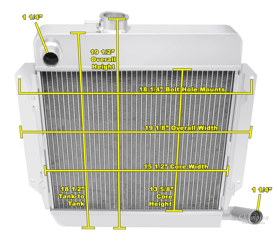 AL Champion 3 Row All Aluminum Radiator for 1969 - 1974 BMW 2002tii L4 Engine - Изображение 1 из 4