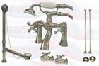 Brushed Satin Nicke Deck Mount Clawfoot Tub Faucet  - Drain - Supplies - Stops