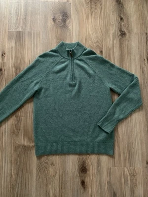 Sid Mashburn M Cashmere Sweater Green 1/2 Zip Golf Pullover Tech Knit 1/4 - Image 1 of 4