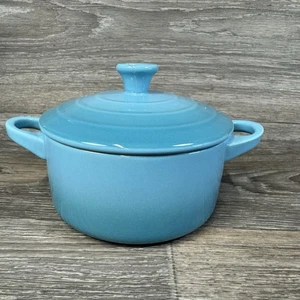Le Creuset CARIBBEAN TEAL Mini Cocotte Ramekin W/ Lid Casserole New w/o Box - Picture 1 of 6