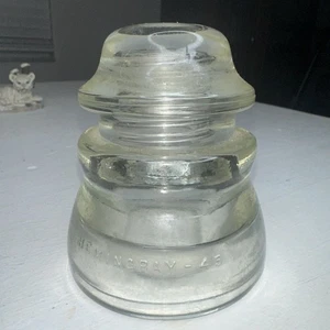 Vintage Hemingray 45 Glass Power Pole Insulator Made in USA Clear - Picture 1 of 6