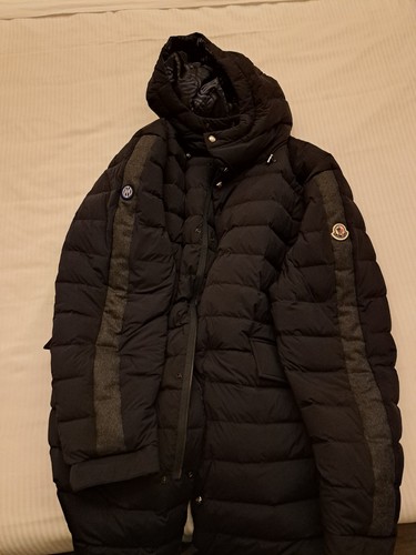 MONCLER Giubbotto Uomo Cappotto Inter Parka Reversibile Lungo Piumino Navy Taglia 7
