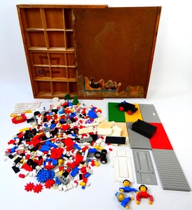 Vintage 1970s/80s LEGO 1.3kg + Wooden Lego Sorting Box with Compartments - Imagen 1 de 20