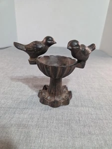 Mini plato de baratija de baño para pájaros de hierro fundido casa de campo rústica casa de campo  - Imagen 1 de 5