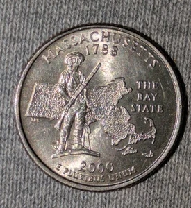 2000-P 25c Massachusetts State Quarter Mint State MS Excellent Condition - Picture 1 of 13