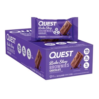 Quest Bake Shop, Chocolate Brownies, 10g Protein, 2g Net Carbs 1g Sugar 10 Count - Image 1 of 4