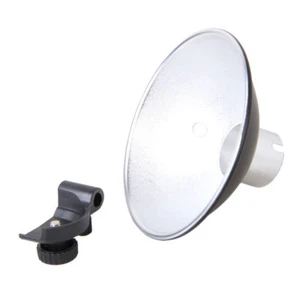 14cm Reflector with Umbrella Slot for Bare Bulb Flash Strobe Lighting AD-S6 - Picture 1 of 4