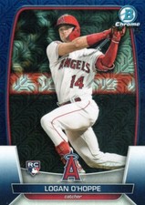 2023 Bowman Logan O'Hoppe Blue Mojo Refractor Rookie Card # 076/175 NM/MT