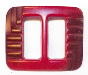 Burgundy Maroon Belt Buckle Plastic Rectangle Retro Vintage A Beauty - Picture 1 of 3