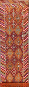 3x13 Vintage Géométrique Marocain Oriental Long 13 FT Chemin Tapis Laine - Picture 1 of 12