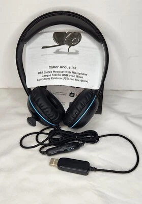 Cyber Acoustics AC-5008  USB Stereo Headset With Microphone Excellent Condition - Image 1 of 4