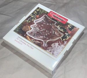  Celebrations Crystal Clear 7 1/2" Christmas Tree Clear Glass Plate New In Box - Picture 1 of 3
