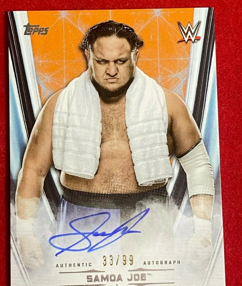 2020 Topps WWE Undisputed SAMOA JOE On-Card Autograph 33/99 Orange - Image 1 of 1