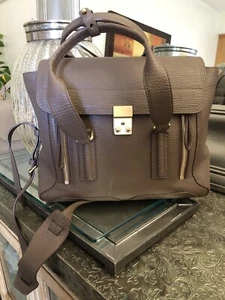 3.1 Phillip Lim Taupe Pashli Grained Leather Satchel Bag - Picture 1 of 12