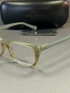 COACH NY LADIES BROWN EYEGLASSES HC 6048 Georgie 5184 Seafoam Horn 51-17-135 NEW - Picture 1 of 5