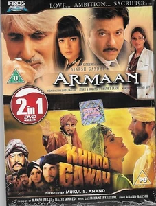 ARMAAN / KHUDA GAWAH -  (CARDBOARD COVER)- NEW BOLLYWOOD - 2 FILMS IN 1 DVD - Picture 1 of 2