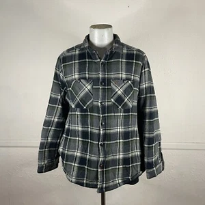 Coleman Franela Camisa Chaqueta Para Hombres XL Gris Verde Cuadros Sherpa Forrada Aislada - Imagen 1 de 9