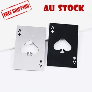 Ace of Spades Bottle Opener Poker Credit Card Wallet Pocket Size Bar Beer Tool - Picture 1 of 6