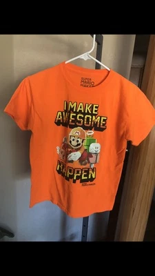 Boys Mario I Make Awesome Happen Tshirt size XL 14-16 VGUC - Image 1 of 3