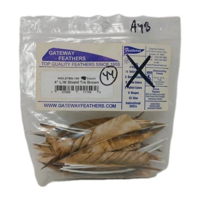 Plumas de flecha de tiro con arco 44 unidades Gateway 4" ala izquierda: escudo camuflaje árbol marrón  Foto 1 de 2