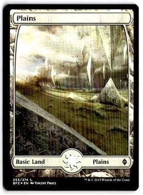 MTG FOIL Plains - Full Art L BFZ 253 NM - Image 1 of 2